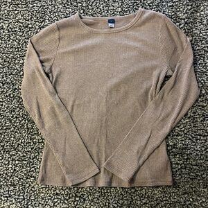 Old Navy Ribbed Long Sleeve Top - Tan